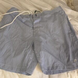 Classic Blue and White Striped Board Shorts